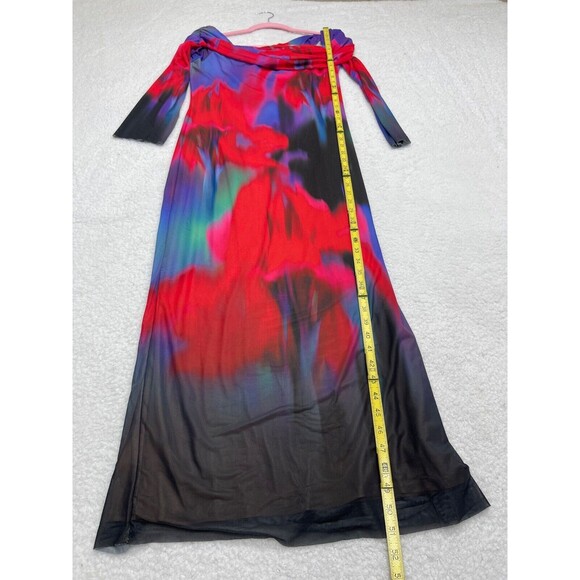 Anthropologie AFRM Midi Dress Pink Off The Shoulder Mesh Preppy Sexy Size 1X NWT - Picture 4 of 12